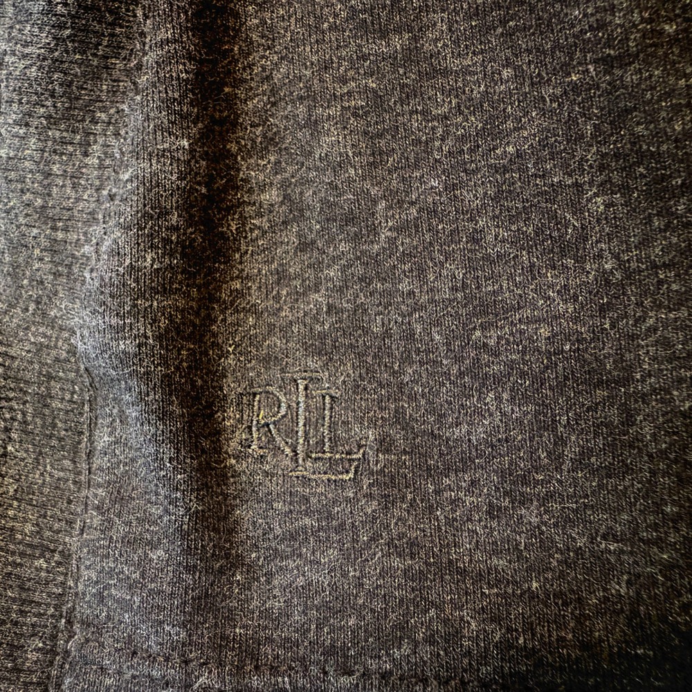 Lauren Ralph Lauren Dark Gray Boatneck Long Sleeve Cotton Top Size L - Picture 8 of 8
